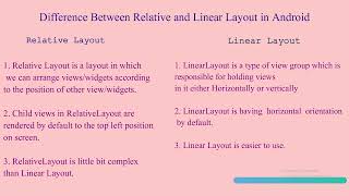 Difference between Linear and Relative Layout in Android
