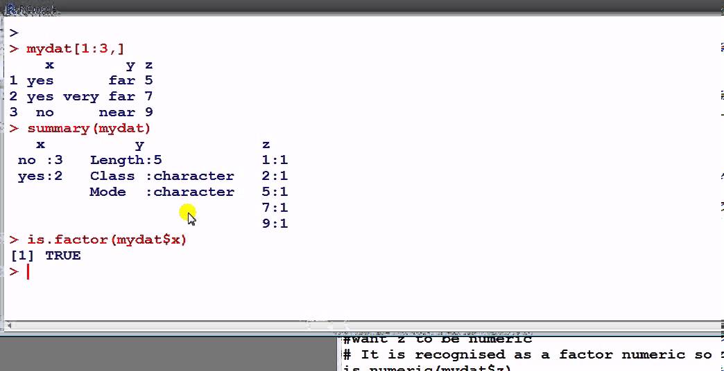 Statistics With R: Convert Data Type Factor To Numeric And Similar Operations