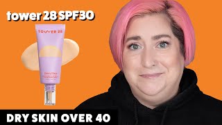 TOWER 28 SUNNY DAYS TINTED SUNSCREEN | Dry Skin Review & Wear Test