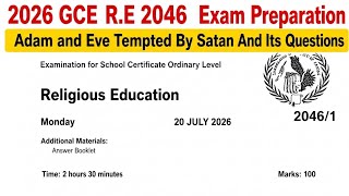 2026 GCE R.E 2046 | Adam and Eve Tempted by Satan Questions