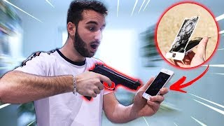 DÉTRUIRE UN IPHONE AVEC UNE ARME !...