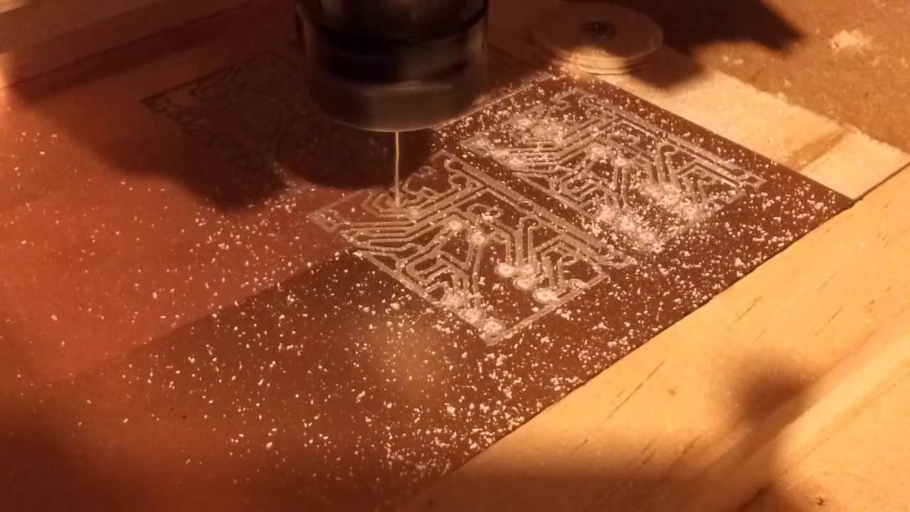 Homemade CNC Router Cutting Out 4 PCB's YouTube