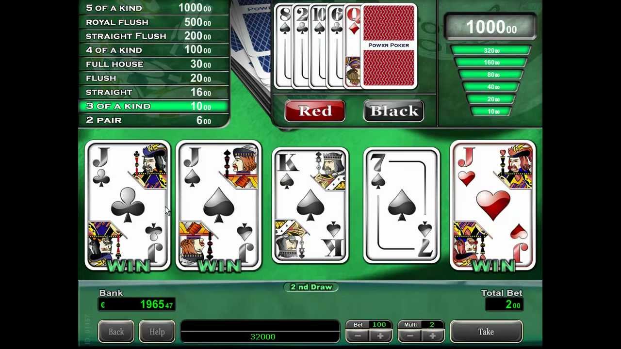Showing Power Poker Jackpot Card Game at YouTube