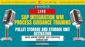 LIVE | Pallet Storage And Storage Unit Activation | SAP Integration WM Process Guidance Training
