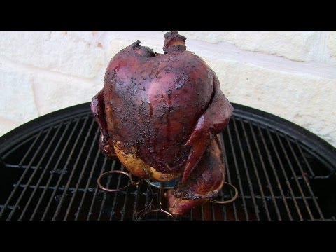 Beer Can Chicken on WSM -- Cook-off with Moonshine