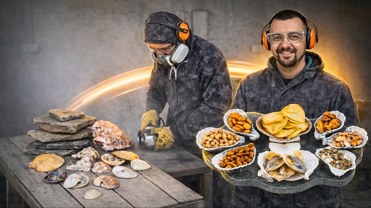 Резьба ПО камню и ракушкам | СКУЛЬПТУРА из природных материалов, сделанная своими руками.