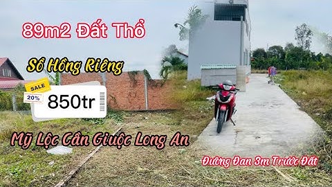Đất Cần Giuộc Long An Bán 89m2 Đất Thổ Đường Xe Hơi Sổ Hồng Riêng Cách TL835A 500m