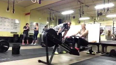 Row:  30 sec sprint / 30 sec rest x 4