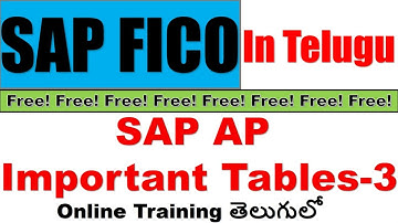SAP FICO Accounts Payable Important Tables List-3 | SAP AP Important Tables | SAP FICO Training
