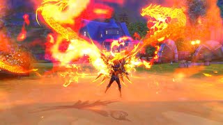 Aion 85 Fire Dragon Kings Dragon Knight Transformation idle And Buff Animations