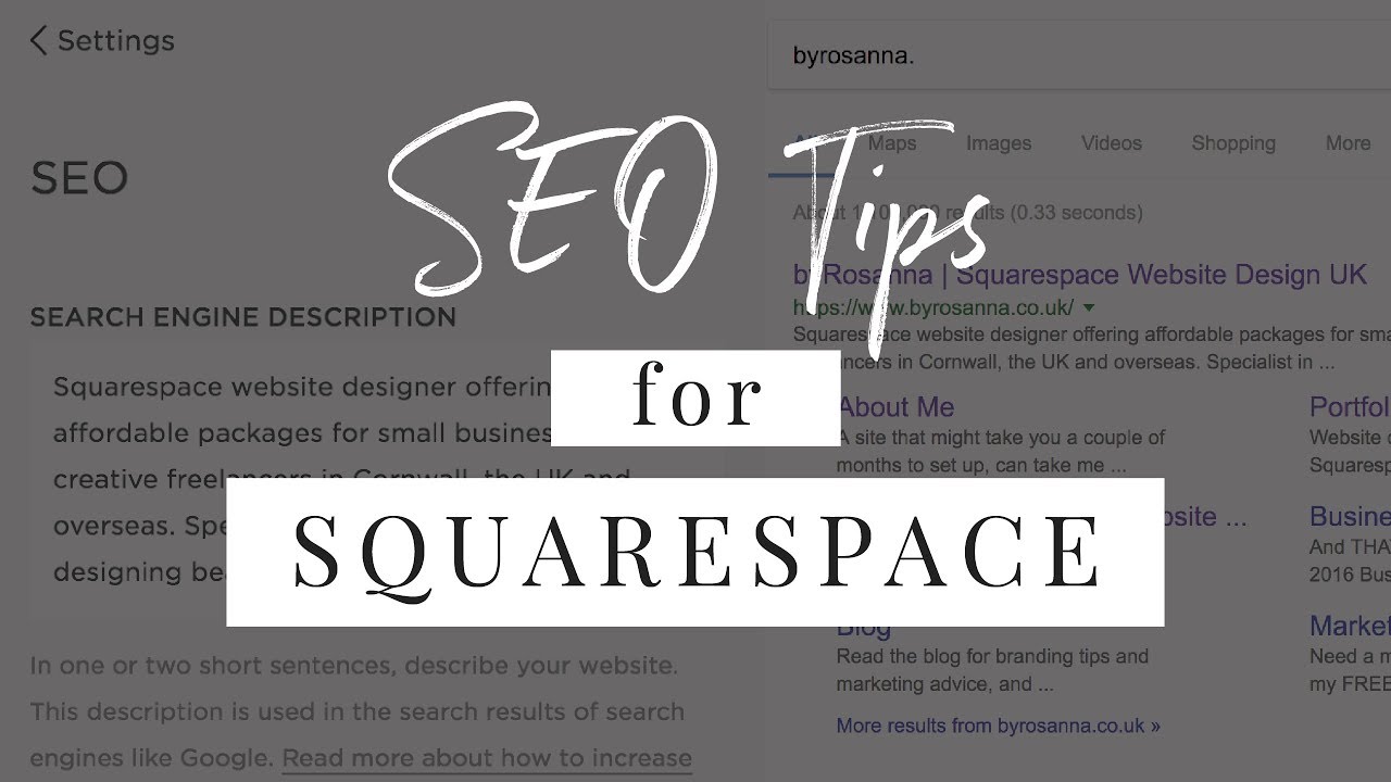 SEO FOR SQUARESPACE (Optimise Your Squarespace Website) | byRosanna Design  - YouTube
