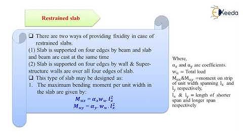 End Conditions of Two Way Slab - Design of Slabs using LSM -Theory of Reinforced Concrete Structures