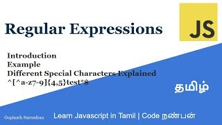 17) Regular Expressions | Part 1 | Learn Javscript in Tamil | Code Nanban