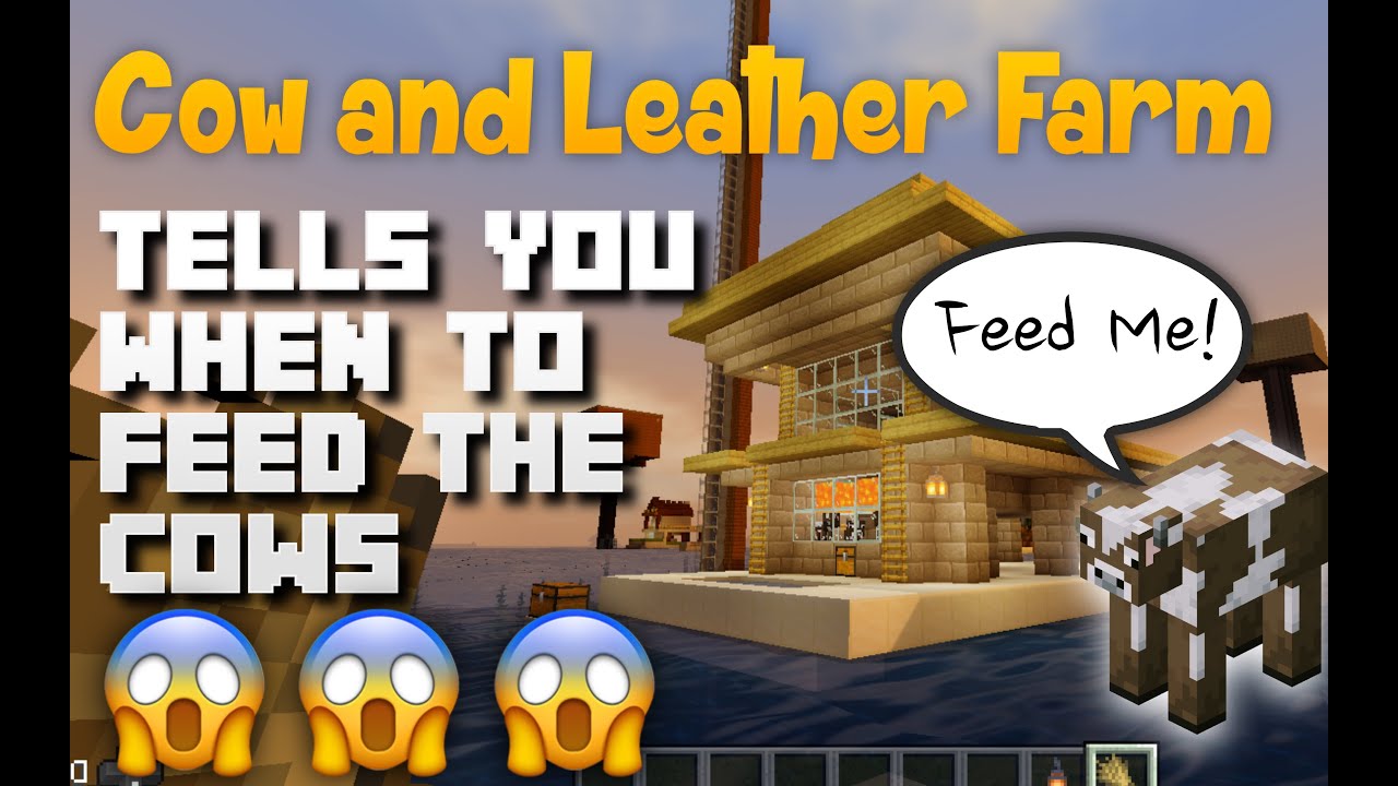 Minecraft Cow Farm ** TELLS YOU WHEN TO FEED THE COWS!! ** Bedrock ...