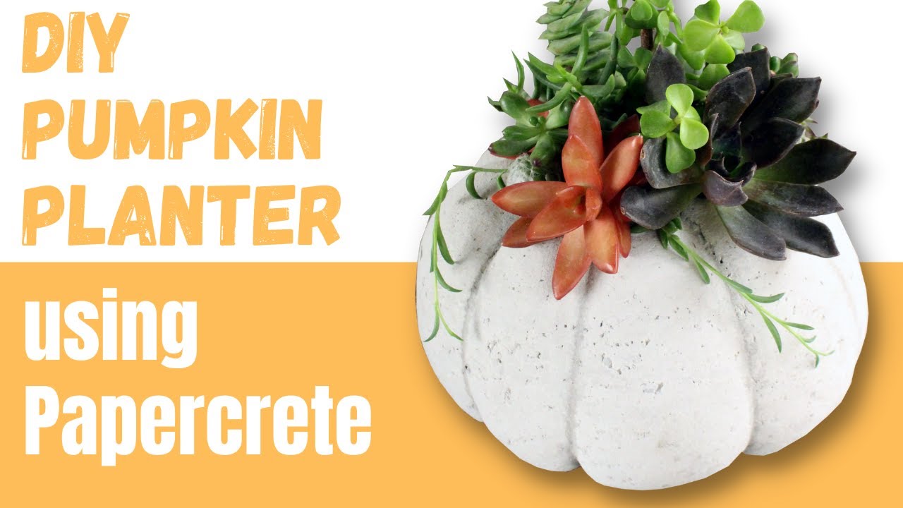 Cement Pumpkin Planter using Papercrete, DIY Succulent Planter