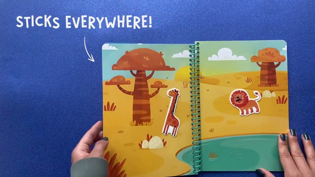 AuntyFey Jelly Reusable Sticker Books – 3 Sets: Animals, Dinosaurs, & Vehicles, Fun Kids Activity