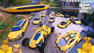 GTA 5 - Stealing Billionaire Lamborghini Golden Cars With Franklin | (Real Life Cars #08)