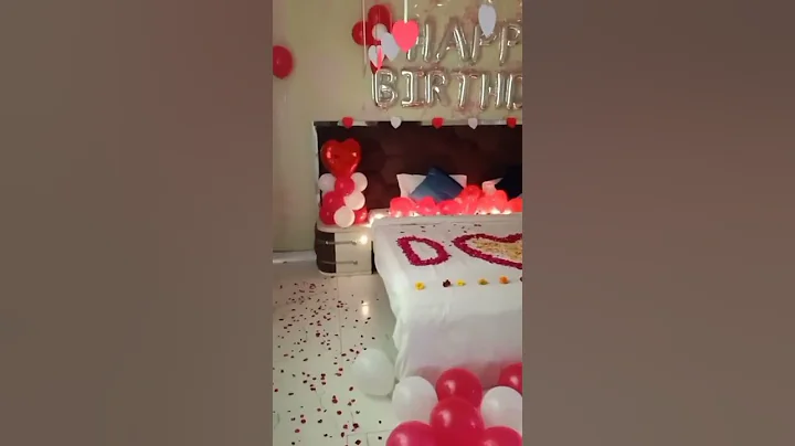 birthday decoration at home for your partner♥ || hiren events short videos#birthday#decoration#short