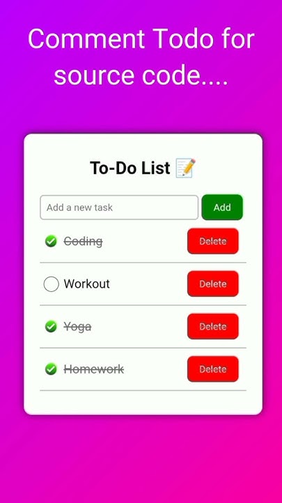 Todo List using Html Css and js comment Todo for source code #coding # ...
