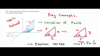 Express force F as a Cartesian vector; then determine its coordinate direction angles | R.C Hibbeler