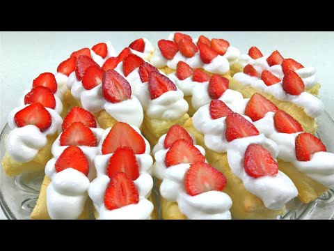 PIE WITH STRAWBERRY AND CREAM FROM THE LAYER TEST - QUICKLY AND VERY TASTY!