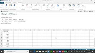 Minitab Express: Confidence Interval for Population Mean, Sigma Unkown