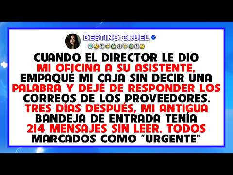 Cuando el director le dio mi oficina a su asistente, renuncié en silencio… 214 correos urgentes...