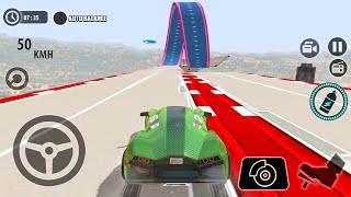 Impossible Car🚗 Crazy Ramp Car Stunt Master 3D - Green Sport Car Unlocked Android Gameplay Drive screenshot 4