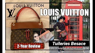 Louis Vuitton Tote Tuileries Besace Monogram Caramel Rouge in