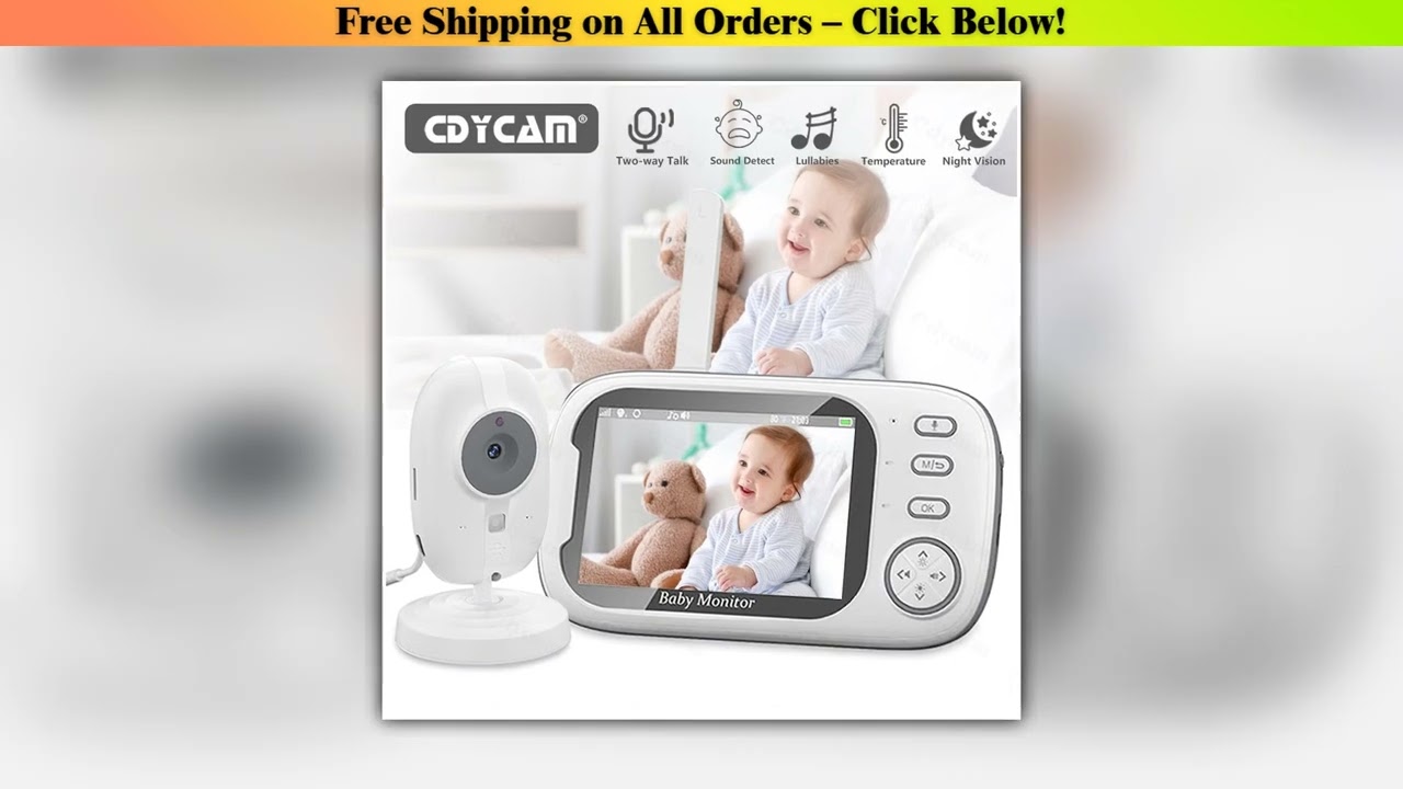 Cdycam New 3.5 inch Wireless Video Baby Monitor Night Vision Temperature Monitoring 2 Way Audio