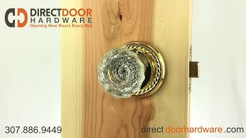 Emtek Astoria Clear Knob with Rope Rosette in Polished Brass