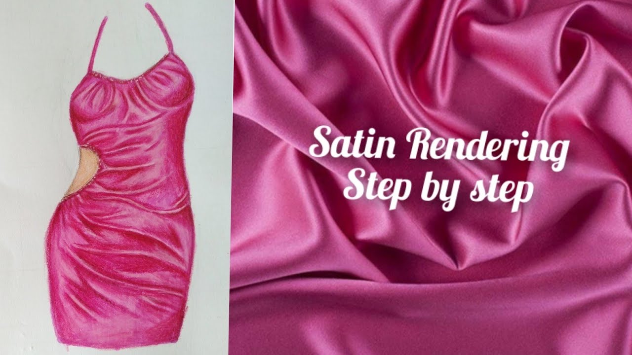 how to draw satin|Satin Rendering |satin texture | Fashion Illustration ...