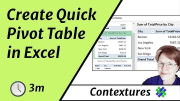 Create Quick Pivot Table in Excel