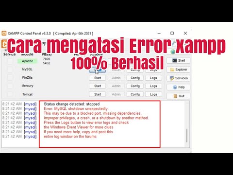 Mengatasi MYSQL Error Pada XAMPP || Mengatasi Error Pada XAMPP || MySQL