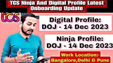 TCS 14 Dec OnBoarding Big Update | Digital and Ninja Profile Joining | Tcs joining mail not received