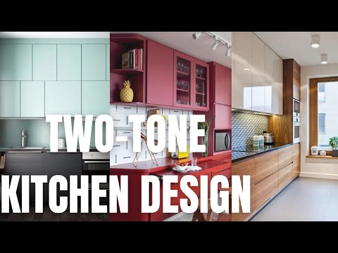 Two-Tone Trendy Kitchen Design. Colorful Kitchen Inspiration Ideas.