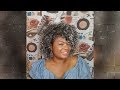 AISI Gray Ombre Kinky Afro Curly Synthetic Wig Sold on Amazon