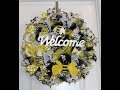 How to make a curly deco mesh bee welcome wreath perfect for summer