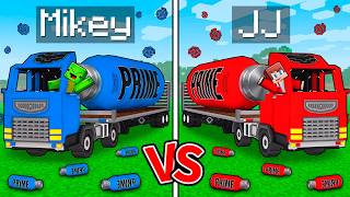 JJ and Mikey : BLUE vs RED PRIME Truck Battle in Minecraft ! - Maizen