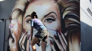 LA Graffiti Artist Muck Rock Paints Coronavirus Mural at Bomb Shelter