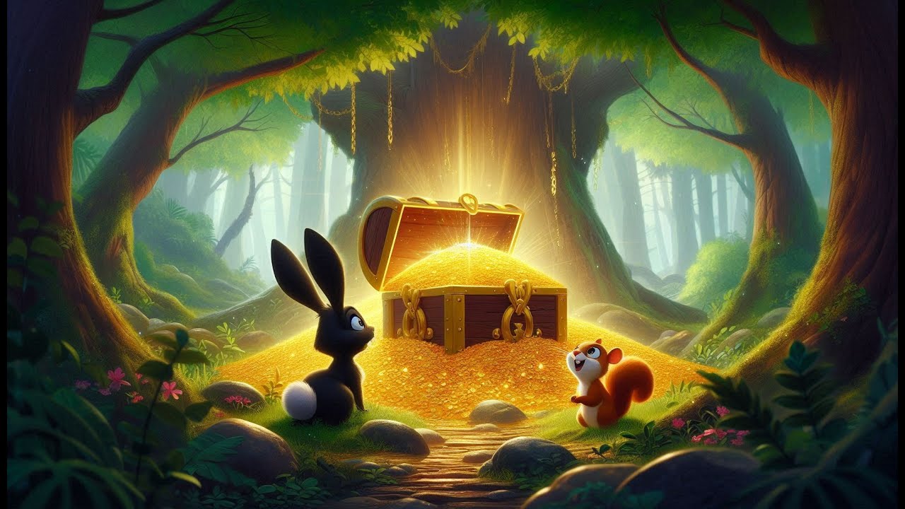 Lively Cartoon Song: Dance, Sing and Have Fun! Black Rabbit and Brown Squirrel's Treasure Hunt.