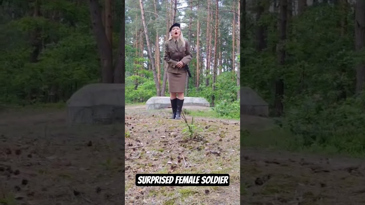 Surprised Female Soldier