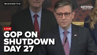 Johnson, GOP on government shutdown day 27