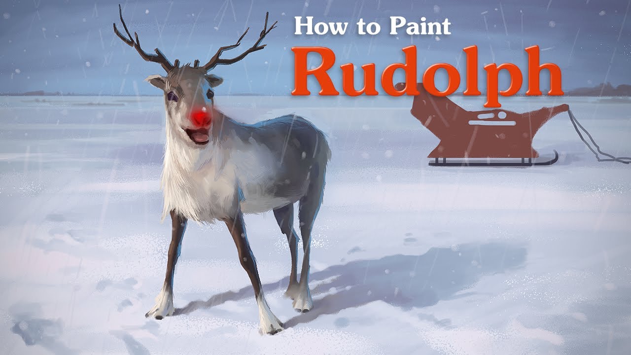 How to Paint Rudolph the Red-Nosed Reindeer - Digital Painting Timelapse