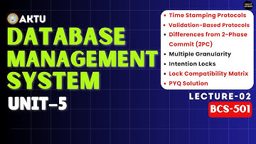 Lec - 5.2 | Database Management System | Unit-5 | BCS-501 | DBMS Aktu | 3rd Yr | Time Based Protocol