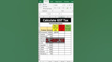 3 Different Ways of Calculate GST in #excel #msexcel #shorts #computer #education #tricks