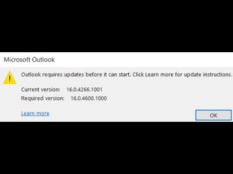 outlook requires updates before it can start. #OutlooError #Outlook #MSOffice #office365 #outlook