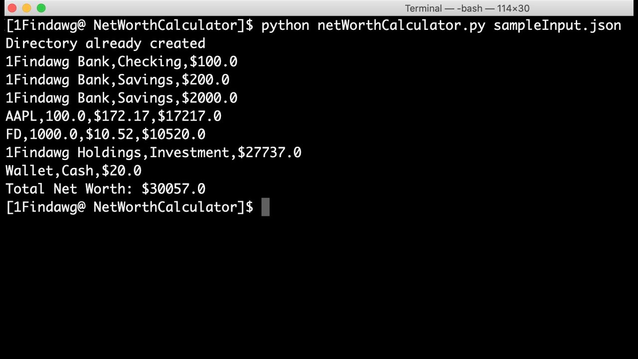 Python Net Worth Net Worth Calculator - Demo and Code (Python) - YouTube