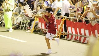 【阿波踊り】2014年　徳島　阿波っ子がなんと！ロンダートから連続バク転してのキレギレ提灯踊り　新町西演舞場　来年も踊るので応援してね♪