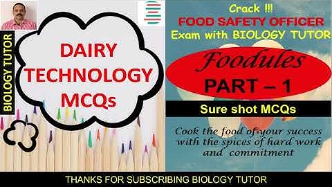 DAIRY TECHNOLOGY MCQs (FOODULES) PART-1